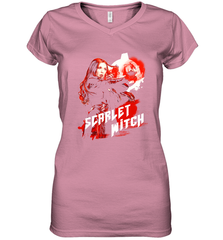 Marvel Infinity War Scarlet Witch Red Splat Women's V-Neck T-Shirt Women's V-Neck T-Shirt - skytshirtshop