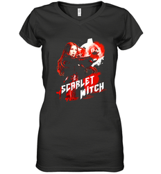 Marvel Infinity War Scarlet Witch Red Splat Women's V-Neck T-Shirt