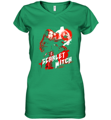 Marvel Infinity War Scarlet Witch Red Splat Women's V-Neck T-Shirt Women's V-Neck T-Shirt - skytshirtshop