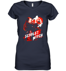 Marvel Infinity War Scarlet Witch Red Splat Women's V-Neck T-Shirt Women's V-Neck T-Shirt - skytshirtshop