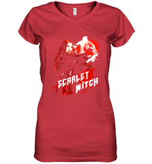Marvel Infinity War Scarlet Witch Red Splat Women's V-Neck T-Shirt Women's V-Neck T-Shirt - skytshirtshop