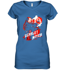 Marvel Infinity War Scarlet Witch Red Splat Women's V-Neck T-Shirt Women's V-Neck T-Shirt - skytshirtshop