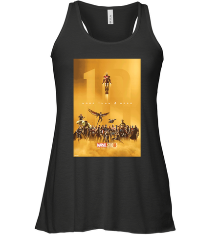 Marvel Studios 10 Years of Heroes Poster Women's Racerback Tank Women's Racerback Tank / Black / XS Women's Racerback Tank - skytshirtshop