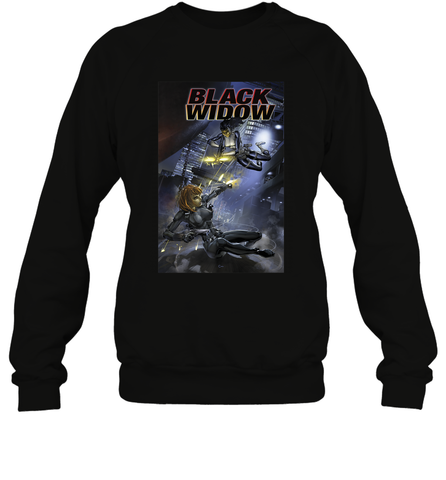 Marvel Comixology Black Widow Madame Of Masque Comic Cover Crewneck Sweatshirt Crewneck Sweatshirt / Black / S Crewneck Sweatshirt - skytshirtshop