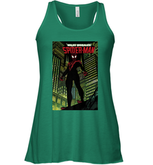 Marvel Miles Morales_ Spider Man Comic Cover Women's Racerback Tank Women's Racerback Tank - skytshirtshop