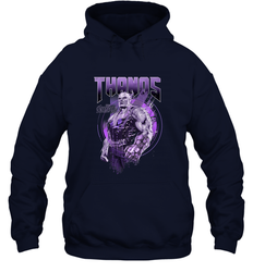 Marvel Infinity War Thanos Purple Distressed Hooded Sweatshirt