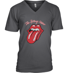 Mens The Rolling Stones Script Tongue Logo Men's V-Neck Men's V-Neck - skytshirtshop