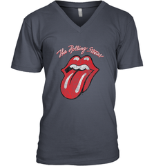 Mens The Rolling Stones Script Tongue Logo Men's V-Neck Men's V-Neck - skytshirtshop