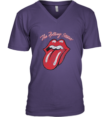 Mens The Rolling Stones Script Tongue Logo Men's V-Neck Men's V-Neck - skytshirtshop