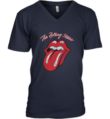 Mens The Rolling Stones Script Tongue Logo Men's V-Neck Men's V-Neck - skytshirtshop