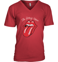 Mens The Rolling Stones Script Tongue Logo Men's V-Neck Men's V-Neck - skytshirtshop