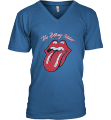 Mens The Rolling Stones Script Tongue Logo Men's V-Neck Men's V-Neck - skytshirtshop