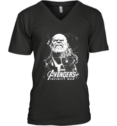 Marvel Infinity War Thanos Unicolor Stamp Men's V-Neck
