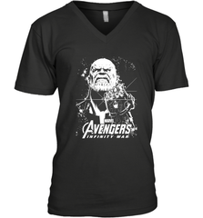 Marvel Infinity War Thanos Unicolor Stamp Men's V-Neck Men's V-Neck - skytshirtshop