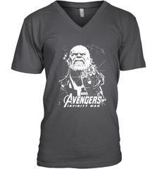 Marvel Infinity War Thanos Unicolor Stamp Men's V-Neck Men's V-Neck - skytshirtshop