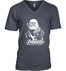 Marvel Infinity War Thanos Unicolor Stamp Men's V-Neck Men's V-Neck - skytshirtshop