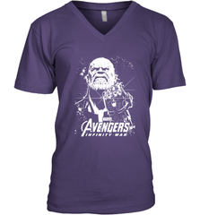 Marvel Infinity War Thanos Unicolor Stamp Men's V-Neck Men's V-Neck - skytshirtshop