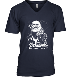 Marvel Infinity War Thanos Unicolor Stamp Men's V-Neck