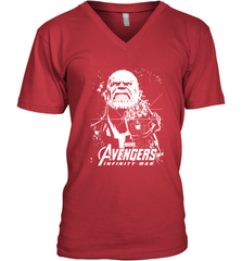 Marvel Infinity War Thanos Unicolor Stamp Men's V-Neck Men's V-Neck - skytshirtshop