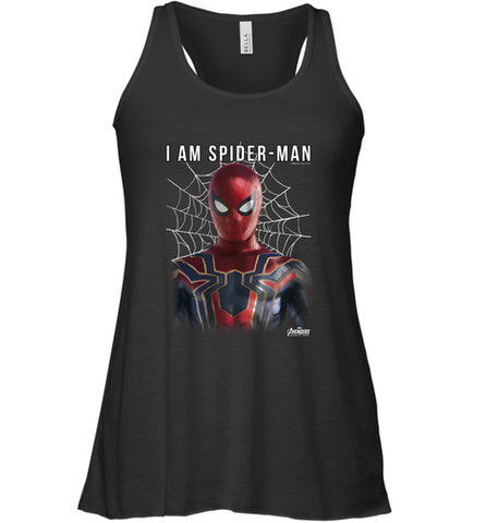 Marvel Infinity War I Am Spider Man Web Graphic Women's Racerback Tank Women's Racerback Tank / Black / XS Women's Racerback Tank - skytshirtshop