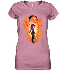 Marvel X Men Rise Of The Dark Phoenix Flames Women's V-Neck T-Shirt Women's V-Neck T-Shirt - skytshirtshop