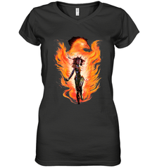 Marvel X Men Rise Of The Dark Phoenix Flames Women's V-Neck T-Shirt Women's V-Neck T-Shirt - skytshirtshop