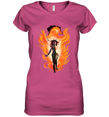 Marvel X Men Rise Of The Dark Phoenix Flames Women's V-Neck T-Shirt Women's V-Neck T-Shirt - skytshirtshop