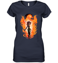 Marvel X Men Rise Of The Dark Phoenix Flames Women's V-Neck T-Shirt Women's V-Neck T-Shirt - skytshirtshop