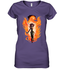 Marvel X Men Rise Of The Dark Phoenix Flames Women's V-Neck T-Shirt Women's V-Neck T-Shirt - skytshirtshop