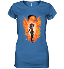 Marvel X Men Rise Of The Dark Phoenix Flames Women's V-Neck T-Shirt Women's V-Neck T-Shirt - skytshirtshop