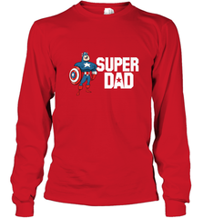 Marvel Father's Day Captain America Super Dad Portrait Long Sleeve T-Shirt Long Sleeve T-Shirt - skytshirtshop