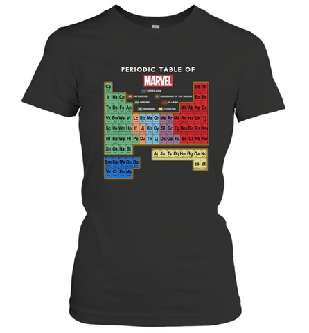 Marvel Ultimate Periodic Table Of Elements Women's T-Shirt Women's T-Shirt / Black / S Women's T-Shirt - skytshirtshop