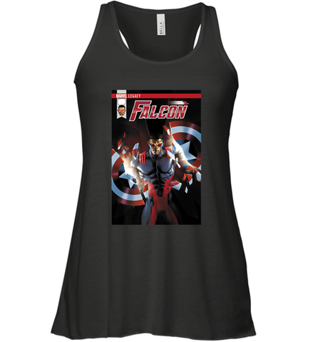 Marvel Falcon Take Flight Comic Cover Premium T Shirt Women's Racerback Tank Women's Racerback Tank / Black / XS Women's Racerback Tank - skytshirtshop