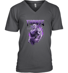 Marvel Infinity War Thanos Purple Distressed Men's V-Neck Men's V-Neck - skytshirtshop