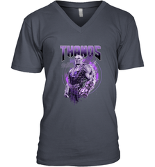 Marvel Infinity War Thanos Purple Distressed Men's V-Neck Men's V-Neck - skytshirtshop