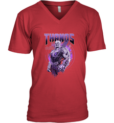 Marvel Infinity War Thanos Purple Distressed Men's V-Neck Men's V-Neck - skytshirtshop