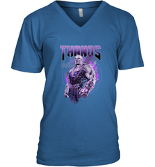 Marvel Infinity War Thanos Purple Distressed Men's V-Neck Men's V-Neck - skytshirtshop