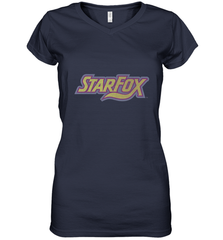 Star fox Vintage Distressed Game Logo Women's V-Neck T-Shirt Women's V-Neck T-Shirt - skytshirtshop