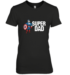 Marvel Father's Day Captain America Super Dad Portrait Women's Premium T-Shirt