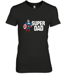 Marvel Father's Day Captain America Super Dad Portrait Women's Premium T-Shirt Women's Premium T-Shirt - skytshirtshop