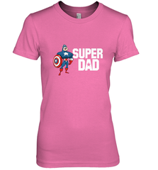 Marvel Father's Day Captain America Super Dad Portrait Women's Premium T-Shirt Women's Premium T-Shirt - skytshirtshop