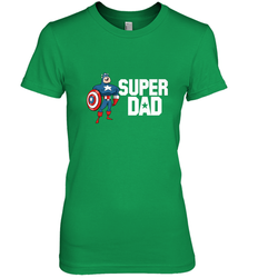 Marvel Father's Day Captain America Super Dad Portrait Women's Premium T-Shirt