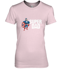 Marvel Father's Day Captain America Super Dad Portrait Women's Premium T-Shirt Women's Premium T-Shirt - skytshirtshop
