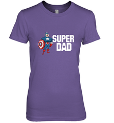 Marvel Father's Day Captain America Super Dad Portrait Women's Premium T-Shirt Women's Premium T-Shirt - skytshirtshop