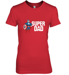 Marvel Father's Day Captain America Super Dad Portrait Women's Premium T-Shirt Women's Premium T-Shirt - skytshirtshop