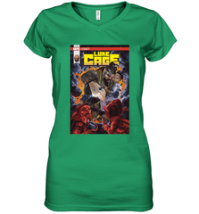 Marvel Luke Cage Power Man In Shining Armor Women's V-Neck T-Shirt Women's V-Neck T-Shirt - skytshirtshop