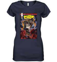 Marvel Luke Cage Power Man In Shining Armor Women's V-Neck T-Shirt Women's V-Neck T-Shirt - skytshirtshop