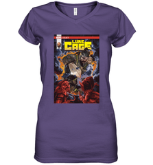 Marvel Luke Cage Power Man In Shining Armor Women's V-Neck T-Shirt Women's V-Neck T-Shirt - skytshirtshop