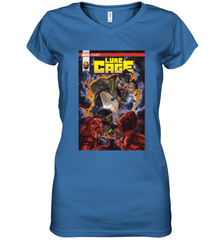 Marvel Luke Cage Power Man In Shining Armor Women's V-Neck T-Shirt Women's V-Neck T-Shirt - skytshirtshop