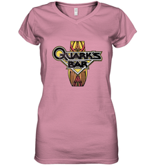 Star Trek DS9 Quark's Bar Vintage Logo Women's V-Neck T-Shirt Women's V-Neck T-Shirt - skytshirtshop